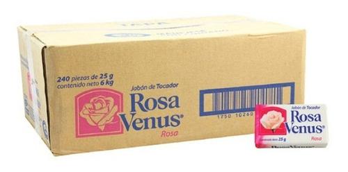 Jabon Rosa Venus Caja C/240 Pz De 25 Gr Aroma Rosa