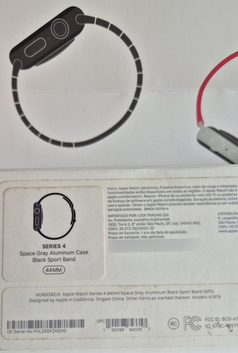 Apple Watch Series 4 Gps 44mm Alumínio Space Gray Black (Usado)