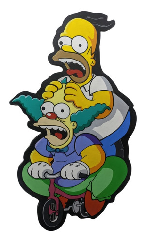 Cuadro Letrero Decorativo Pintado A Mano Homero Y Krusty.
