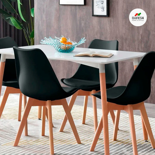 Imagen 3 de 6 de Juego De Comedor Mesa Eames 120x80 + 4 Sillas Tulip