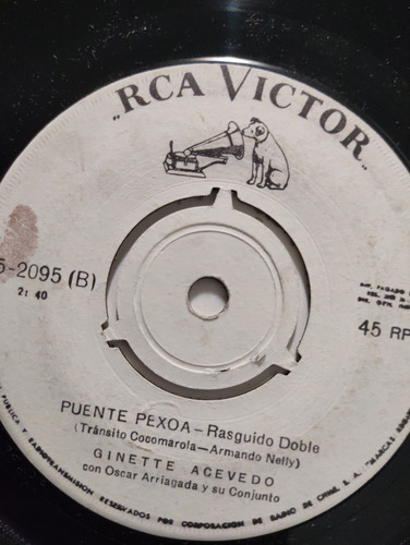 Vinilo Single De Ginette Acevedo Puente Pexoa ( M-15p93 (Usado)