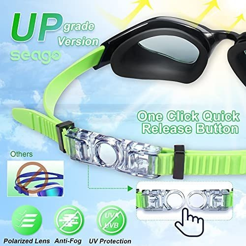 Seago Goggles Nadar Adulto No Anti Fog Protección Uv, H7w1g