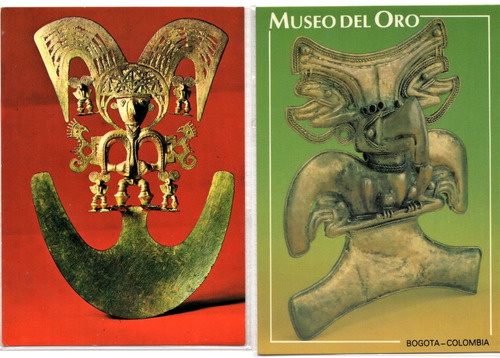 Museo Del Oro Precolombinos 4 Postales Diferentes B