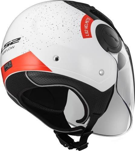 Imagen 7 de 9 de Casco Moto Abierto Ls2 562 Airflow Condor Blanco Negro Rojo