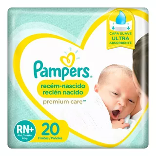 Pañales Pampers Premium Care RN+ 20 u