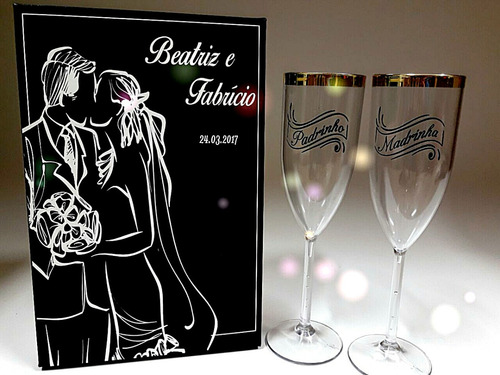 Imagem 4 de 4 de Convite Casamento Padrnho Madrinha Personalizada Nome Casal