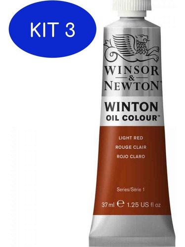 Kit 3 Tinta Oleo Winton Winsor & Newton 362 Light Red 37ml