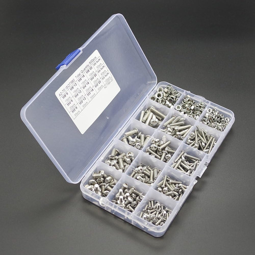 Box - Juego De 500 S Y Tuercas De Acero Inoxidable M3 M4 M5