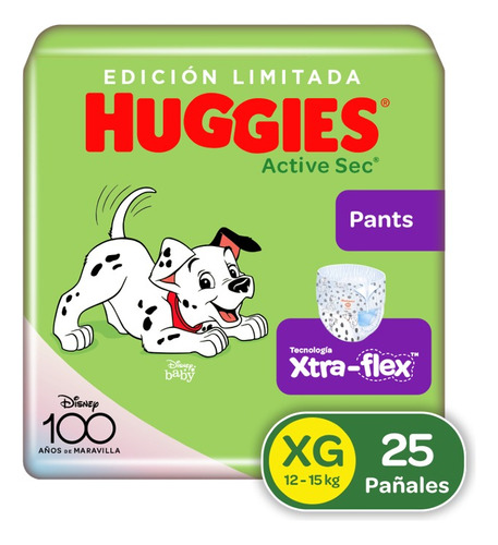 Pañales Active Sec Pants 4 25u - Unidad  Tamaño Extra Grande (xg)