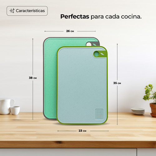 Set De 2 Tablas De Cocina Para Picar