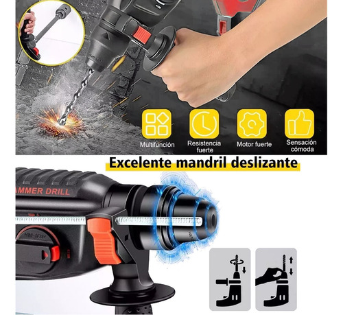 Kit De Rotomartillo Taladro, Amoladora Angular Y Taladro 3pz