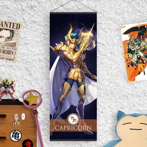 Imagen 1 de 2 de Lona Caballeros Del Zodiaco Armadura Dorada Capricornio Shur
