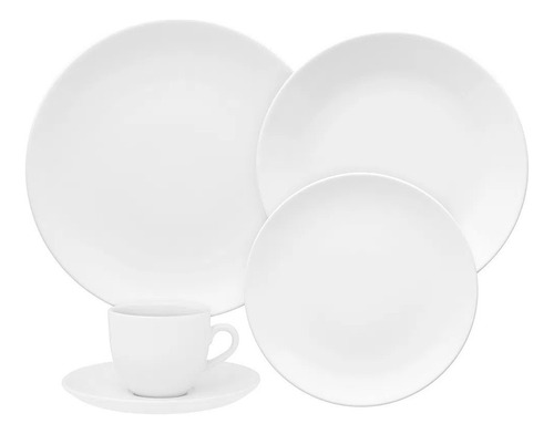 Aparelho De Jantar Coup White 30 Peças Oxford Porcelana Cor Branco