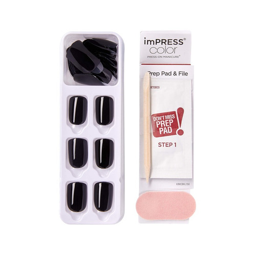 Imagen 3 de 4 de Uñas Postizas Impress Color All Black Kiss