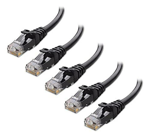 Pack 5 Cables Ethernet Cat 6 3 Ft Negro