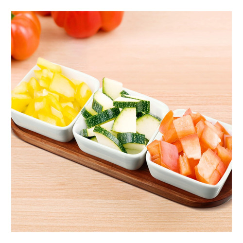 Sunnychicc 2 Sets Ceramic Chip Y Dip Siring Con Acacia De Y