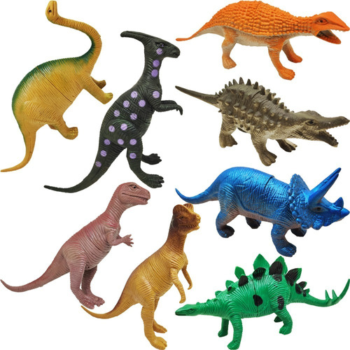 Set De 8 Dinosaurios Grandes De Goma Juguete Premium Niño