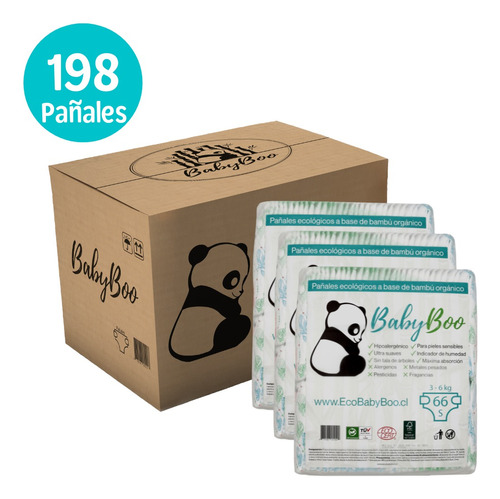 Babyboo Pañales Ecológicos  Y Biodegradables - Talla S