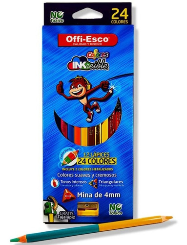 Colores Offi Esco Triangulares Bicolor X12 Uds *5 Cajas