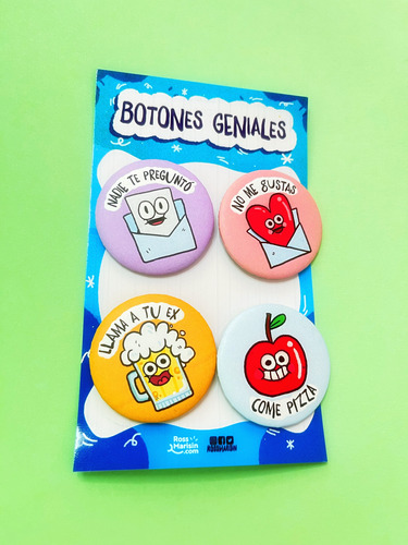 Pack De 4 Botones Tipo Pin