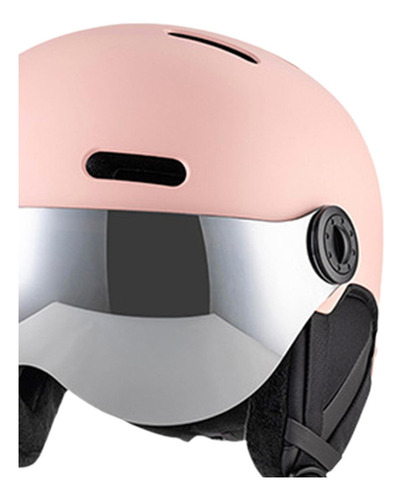 Tk Casco De Snowboard Con Visor Integrado, Protección Rosa S