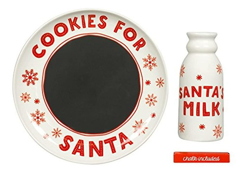 Platos Juego De Galletas Y Tazas, Diseño De Papá Noel