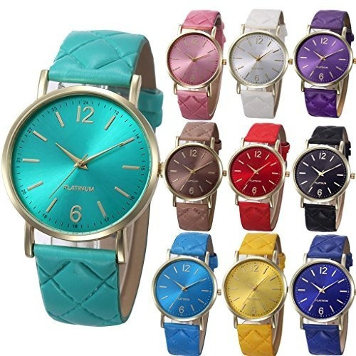 Yunanwa 10 Pack Mujeres Hombres Relojes De Platino Unisex Ro