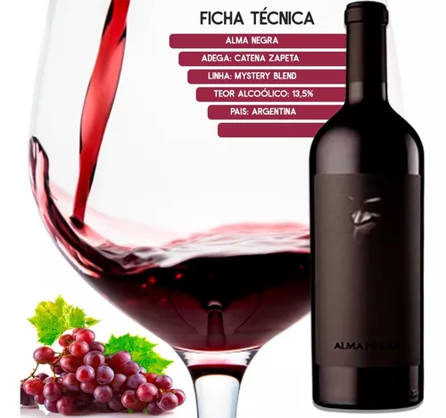 Vinho Argentino Tinto Alma Negra Misterio Blend