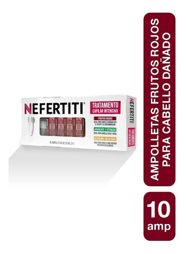 Ampolletas Para Cabello Dañado Frutos Rojos Nefertiti 10pz