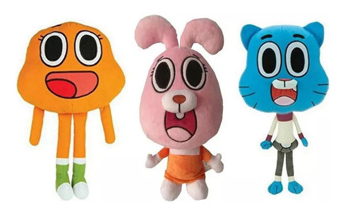 Juego3 Piezas El Increíble Mundo De Gumball Muñeco Peluche