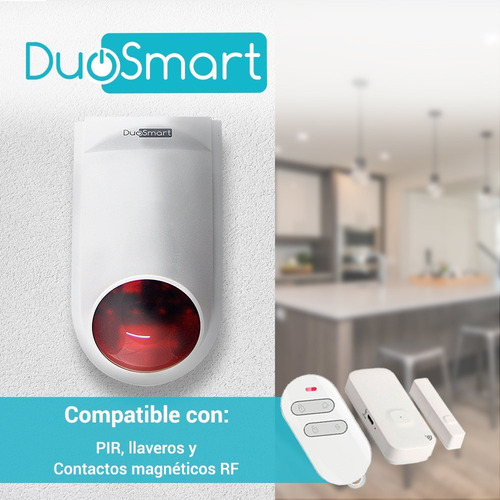 Imagen 5 de 6 de Sirena Inteligente Wifi Duosmart B20 App Duosmart