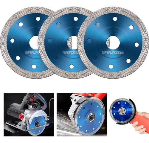 3pz Discos Diamante, Mármol, Granito, Porcelanato, Cerámica Color Azul