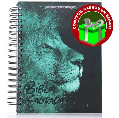Bíblia Sagrada Anote Leão Azul | Espaço Para Anotações