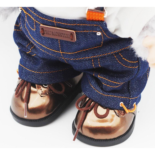 Zapatos De Muñeca De Felpa De Cuero Pu, Marron Oscuro