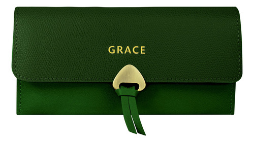 Cartera De Dama Elegante Clasica Grace Skw Mujer Ejecutiva Color Verde - Gr Skw012