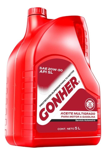 Aceite para motor Gonher mineral 20W-50 para carro/camioneta de 1 unidad x 5L
