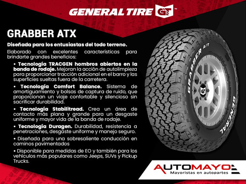 Set 2 Llantas Grabber Atx General Tire Lt235/80r17 117r