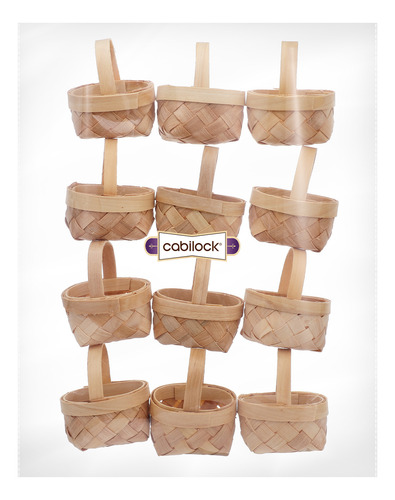 Cesta Portátil Cabilock, 12 Cestas Tejidas De Madera, En Min