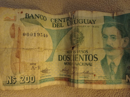 Billete 200 Pesos Año 1986, Serie A-r, Oferte!!