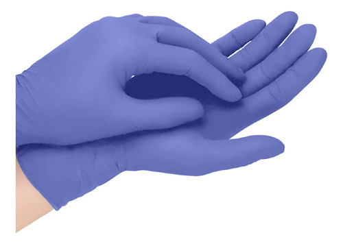 100 Guantes Premium Azul Claro Nitrilo Libre Látex Sin Polvo Talla Grande