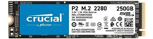 Disco Solido Interno Ssd 250gb Crucial P2 M.2 2280 Nvme 2400