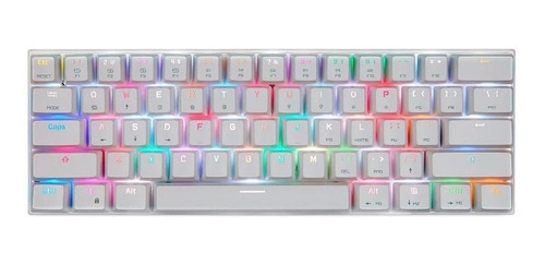 Imagen 1 de 3 de Teclado gamer bluetooth Motospeed CK62 QWERTY Outemu Red inglés US color blanco con luz RGB