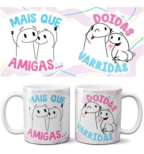 Pacote 18 Artes Canecas Amizades Flork Editáveis Corel Png