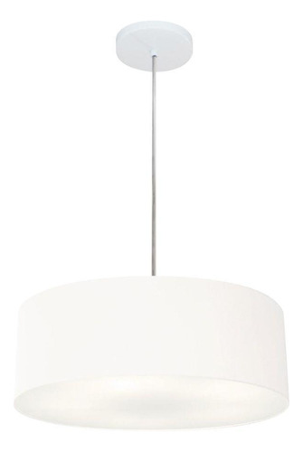 Lustre Pendente Cilíndrico Md-4132 40x15cm Branco Bivolt