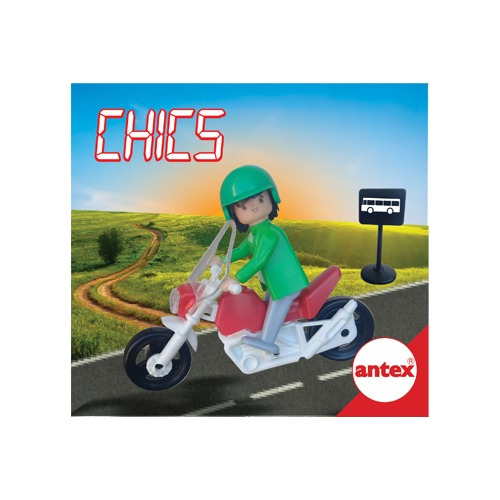 Chics Motos Auto Karting Policia En Moto Muñeco Antex