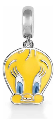 Hermoso Charm Piolín Tweety Canario Plata 925 Dije Pulsera