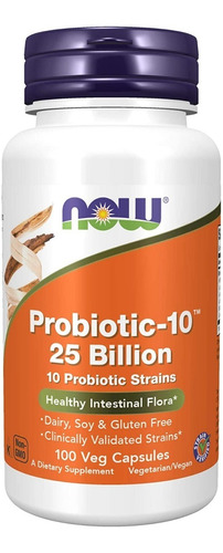 Probiótico-10 25 Mil Millones Now 100 Capsulas Vegetales