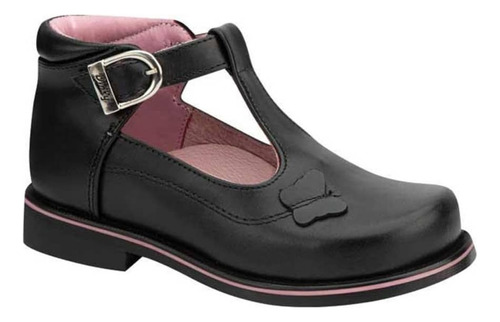 Zapato Escolar De Piel Dinky 7055 Negro Niña Original Msi