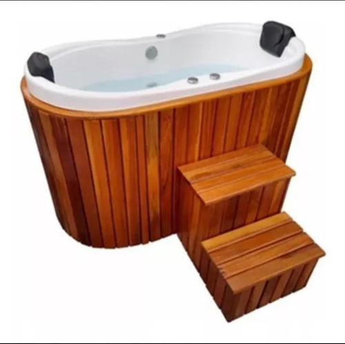 Ofuro Star Duplo Com Hidro E Aquecedor + Madeira Ao Redor