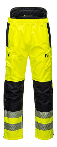 Pantalon Lluvia Seguridad Extrema Amarillo Negro Talla L